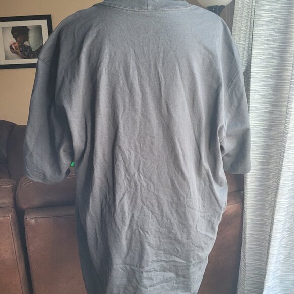 Black Loose Fit Heavyweight Short Sleeve Pocket T-Shirt-Large‎ - Picture 3 of 6